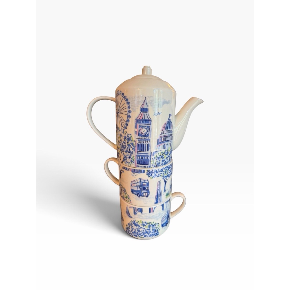 Cath Kidson London Teapot And 2 Mugs